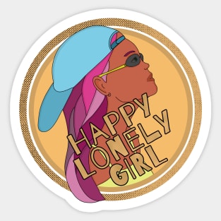 Happy Lonely Girl Sticker